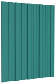 Painel de telhado 12 pcs 60x45 cm aço galvanizado verde