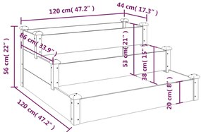 Canteiro elevado de jardim 120x120x56cm abeto maciço castanho