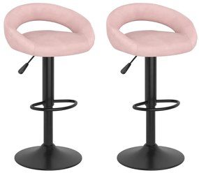 vidaXL Bancos de bar 2 pcs veludo rosa