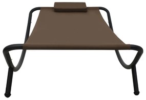 Espreguiçadeira de jardim 200x90 cm aço castanho