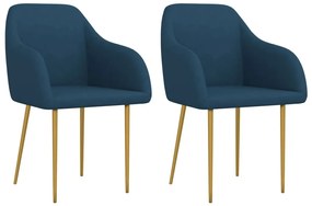 vidaXL Cadeiras de jantar 2 pcs veludo azul