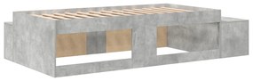 Estrutura de Cama Cinza Betão 90x200 cm