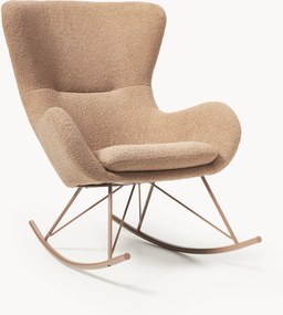 Cadeira de baloiço em teddy com pernas de metal Wing