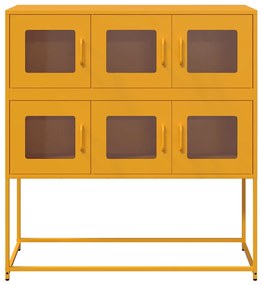 Aparador 100,5x39x107 cm aço laminado a frio amarelo mostarda