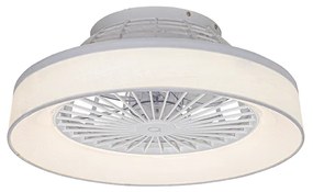 Ventilador de teto branco com LED com controle remoto - Emily Moderno