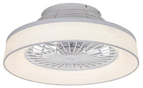 Ventilador de teto branco 47cm incl. LED regulável com controle remoto - Emily Moderno