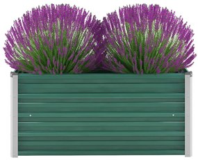 vidaXL Canteiro elevado de jardim aço galvanizado 100x40x45 cm verde