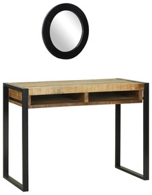 vidaXL Mesa de Maquilhagem com Espelho 100x50x75 cm Madeira Rústica de Mangueira