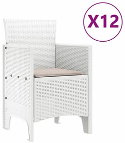 Conjunto de Jantar para Jardim 13 pcs Branco e Cinza Claro