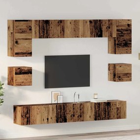 Conjunto de móvel de TV 8 pcs Madeira antiga 100 x 30 x 30 cm