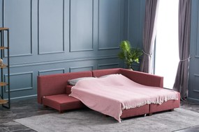 Sofá-cama de Canto Manama – Vermelho Claret – 280 x 85 x 206 cm