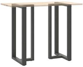 Pés para mesa de bar em forma de T, 2 peças, antracite, 60x35x(110-111