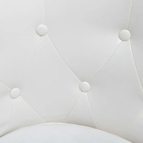 Poltrona com apoio de pés couro artificial branco