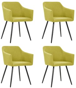 vidaXL Cadeiras de jantar 4 pcs tecido verde
