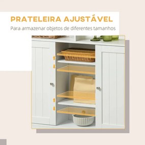 Ilha de Cozinha Marichi com Mesa Dobrável em Madeira de Borracha - Des