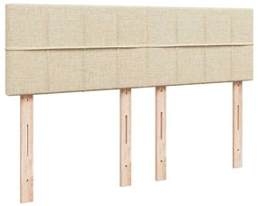 Cama com molas/colchão 140x190 cm tecido cor creme