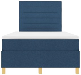 Cama Estrado com Colchão Azul Cama de Casal Pequena Tecido