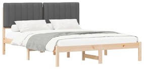 vidaXL Estrutura de Cama com Cabeceira Estofada Cinza Escuro