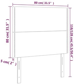 Cabeceira de cama c/ LED veludo 80x5x118/128 cm verde-escuro