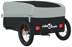 Reboque para bicicleta 30 kg ferro preto e cinza