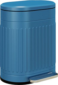 Caixote do lixo de cozinha com pedal, 20 L, tampa com fecho suave, balde interior removível, 36,5 x 31,2 x 45 cm, azul