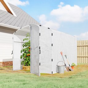 Estufa tipo túnel de jardim com 6 m², estufa tipo túnel de jardim com 300 x 200 x 195 cm, lona de PE de 220 g/m², bordas prolongadas 50 cm e porta bra
