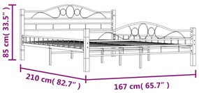 Estrutura de cama 160x200 cm metal preto