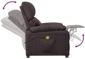 Poltrona de massagens tecido castanho-escuro