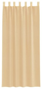Cortinas de voile com laços 2 pcs areia 140x225 cm