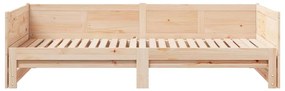 Cama de Dia Extensível 90x200 cm de Madeira Maciça de Pinho