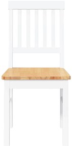 Cadeiras de jantar 2 pcs madeira de seringueira maciça branco