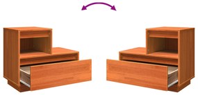Armário de Cabeceira com gaveta Castanho-mel 60 x 34 x 51 cm