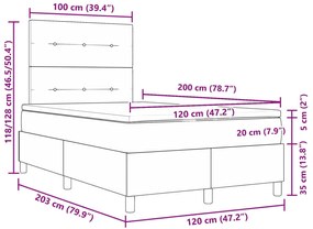 Cama Box com Colchão Azul 120x200 cm Tecido