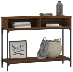 Mesa consola 100x30,5x75 cm derivados madeira carvalho castanho