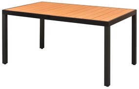 5 pcs conjunto de jantar p/ jardim vime de PVC preto e castanho