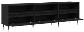 Armário de TV Carvalho Preto 150x30x44,5 cm Madeira Engenheirada