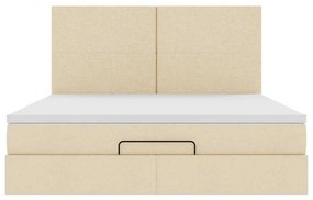 Estrutura de cama otomana com creme de colchão 180x200cm tecido
