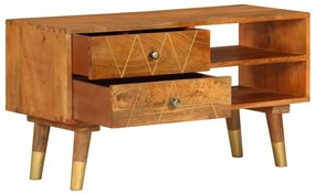 Móvel de TV 85x35x47 cm madeira de mangueira maciça