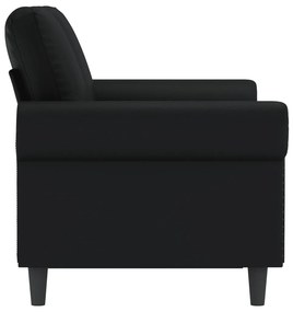Sofá de 2 lugares 120 cm couro artificial preto