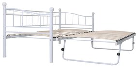 Estrutura de cama em aço 180x200/90x200 cm branco