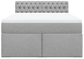 Cama com molas/colchão 140x190 cm tecido cinzento-claro