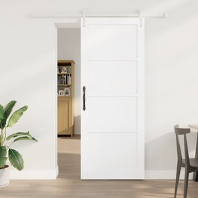 Porta Deslizante vidaXL com Conjunto de Ferragens Branco 83x211 cm Mad