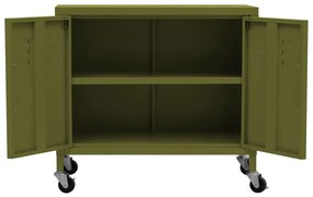 Armário de arrumação aço 60x35x56 cm verde-azeitona