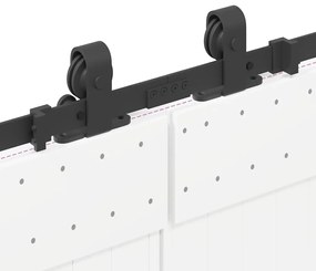 Kit de ferragens para porta deslizante 305 cm aço preto