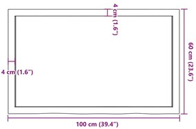 Prateleira de parede 100x60x4cm carvalho tratado castanho-claro