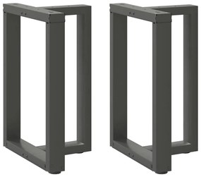 vidaXL Pés para mesa de jantar em forma de T, 2 peças, antracite, 60x35x(72-73) cm, aço