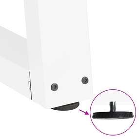 Pernas para mesa de jantar em V, 2 peças, branco, 70x(72-73,3) cm, aço