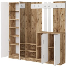 Cabide de Entrada DD9 – Pinho Atlântico e Branco – 187,2x180x37,5 cm
