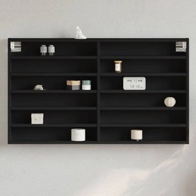 vidaXL Armário vitrine 100x8,5x58 cm derivados de madeira preto
