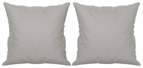 Sofá 2 lugares c/ almofadas 120 cm microfibra cinzento-claro